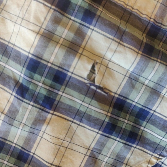 Lauren Ralph Lauren Button Down Shirt Long Sleeve Plaid Size 4 Blue Green - Picture 6 of 6